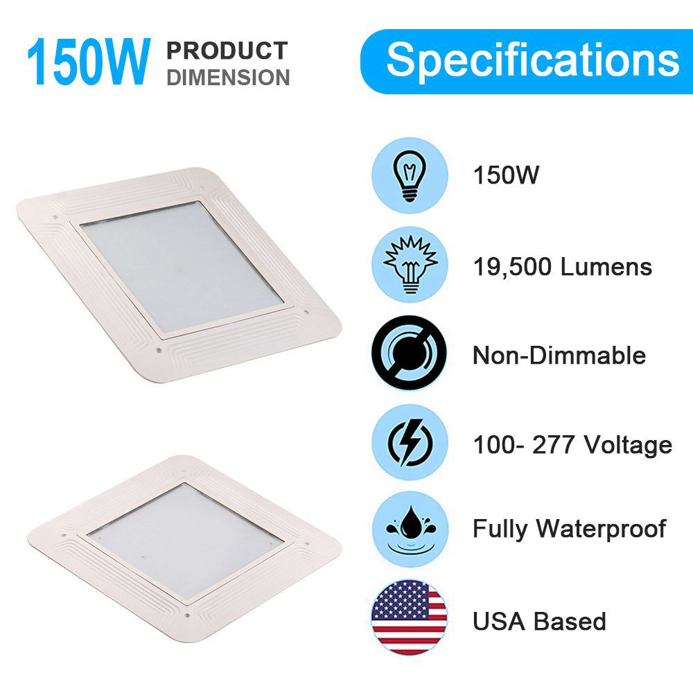 Garage Canopy Lights Ip65 Recessed Led Garage Lighting Low Bay