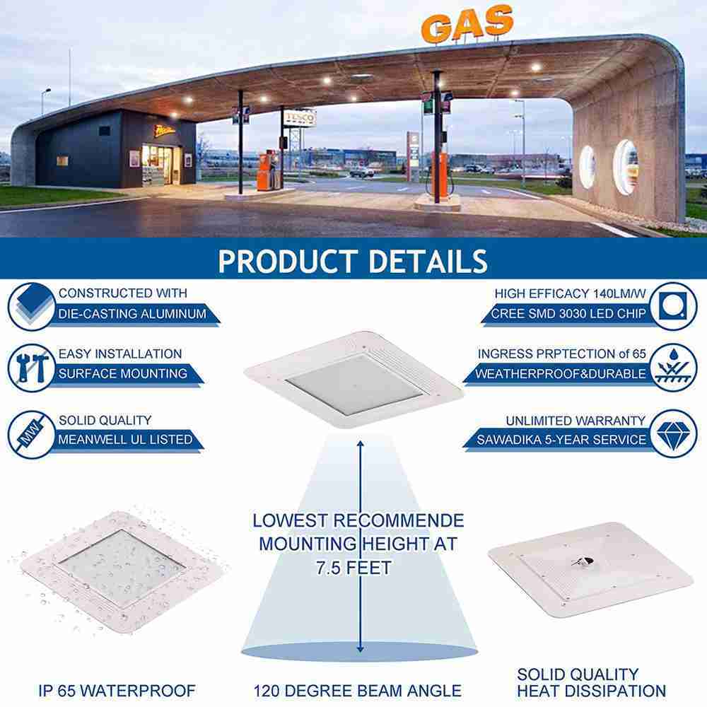 Garage Canopy Lights Ip65 Recessed Led Garage Lighting Low Bay