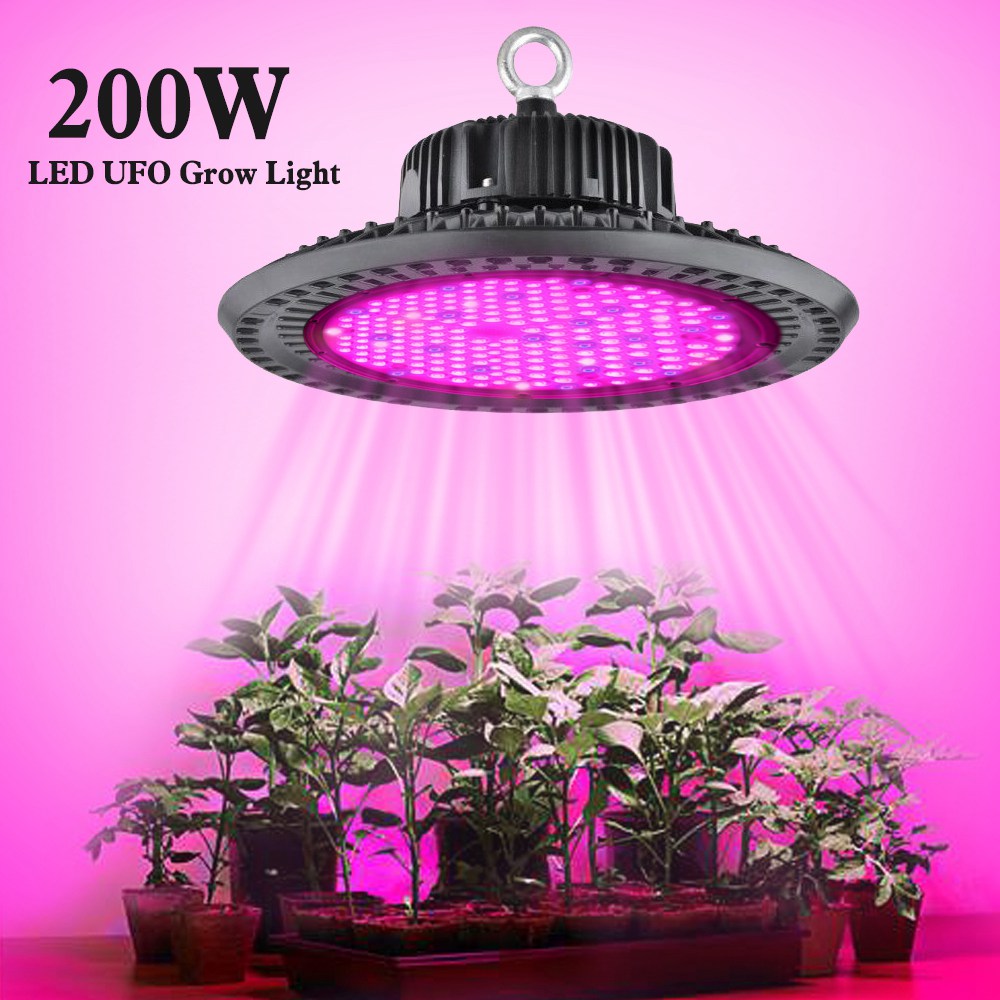 200W UFO Grow Light IP65 Greenhouse Grow Lights 5000K for Indoor Gardening BBIER