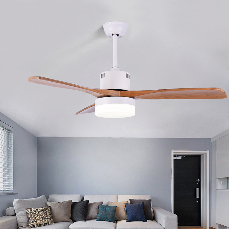 18W ceiling fans with lights for conservatory 52 inch 3 wood Blades for Living Room