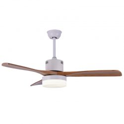 18W Ceiling Fans with Lights for Conservatory 52 inch 3 Wood Blades for Living Room
