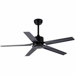 75W Wireless Ceiling Fan with Light 52 inch 5 Iron Blades for Living Room