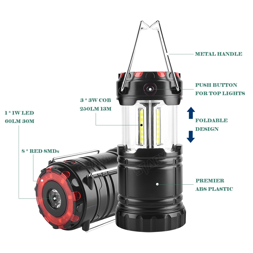 12W Large Battery Operated Lanterns With Led Flash Light