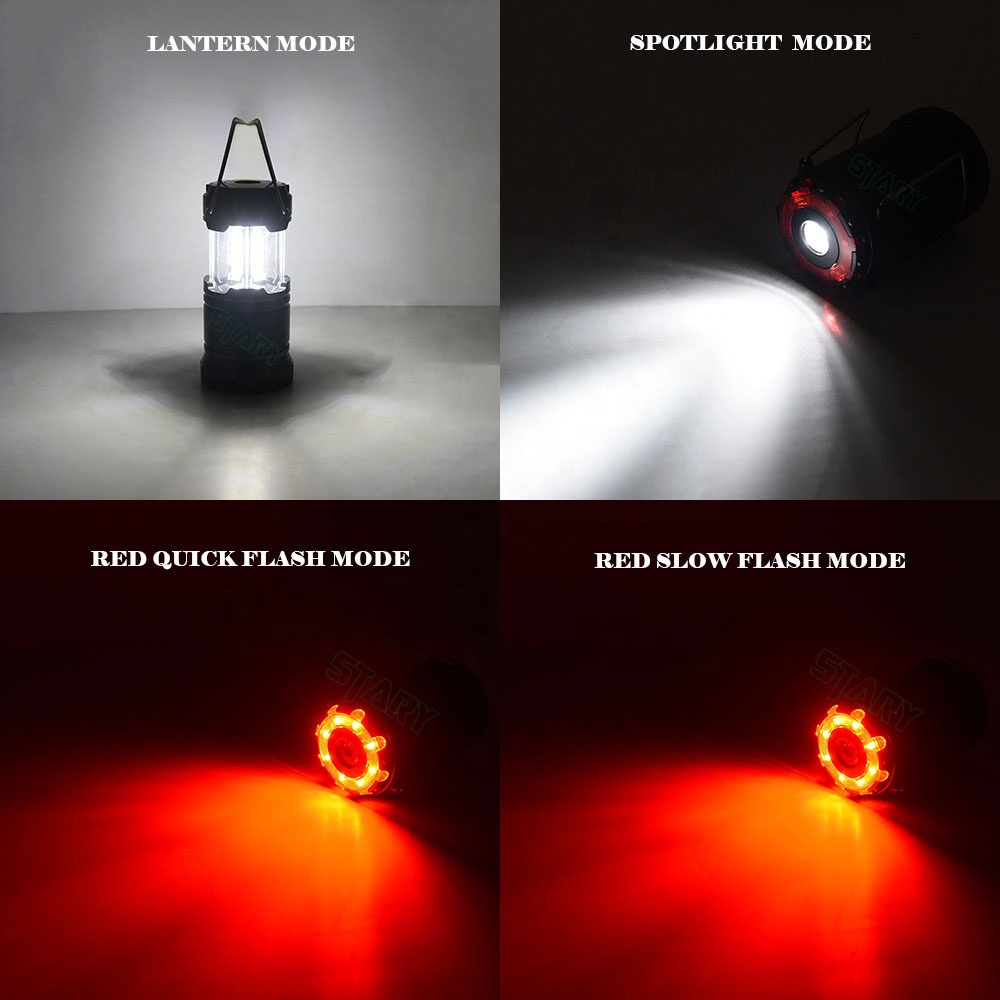 12W Large Battery Operated Lanterns With Led Flash Light