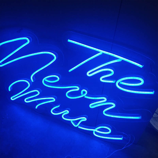 Blue Led Sign Handmade Customizable High Quality for Advertising