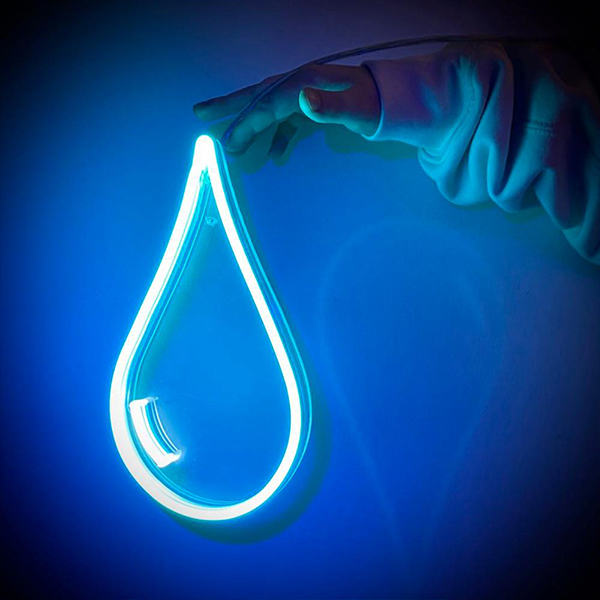 Blue Led Sign Handmade Customizable High Quality for Advertising