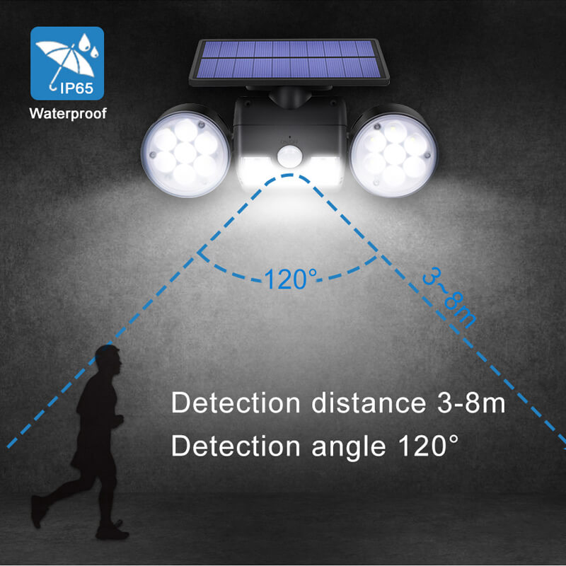 2.5W Motion Activated Solar Flood Light Supplier IP65 Adjustable for Patio