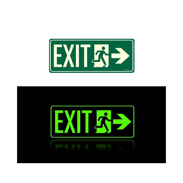 Hot Selling Exit Light Fixture Low Proximity Photoluminescent with Arrow