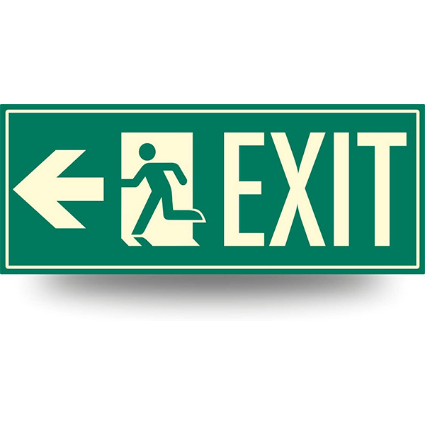 Hot Selling Exit Light Fixture Low Proximity Photoluminescent with Arrow