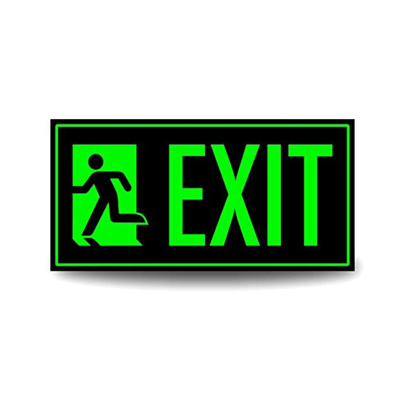 Hot Selling Exit Light Fixture Low Proximity Photoluminescent with Arrow
