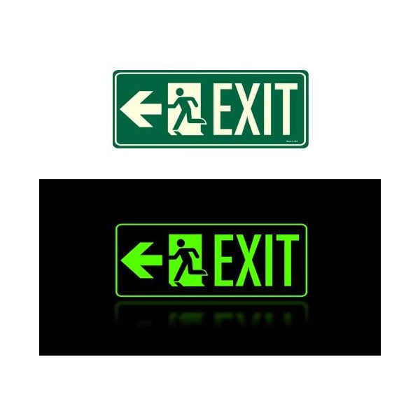 Hot Selling Exit Light Fixture Low Proximity Photoluminescent with Arrow