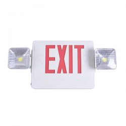 UL CUI Listed Exit Sign Red Emergency Light Combo with Battery Back-Up Wall Surface Mounted