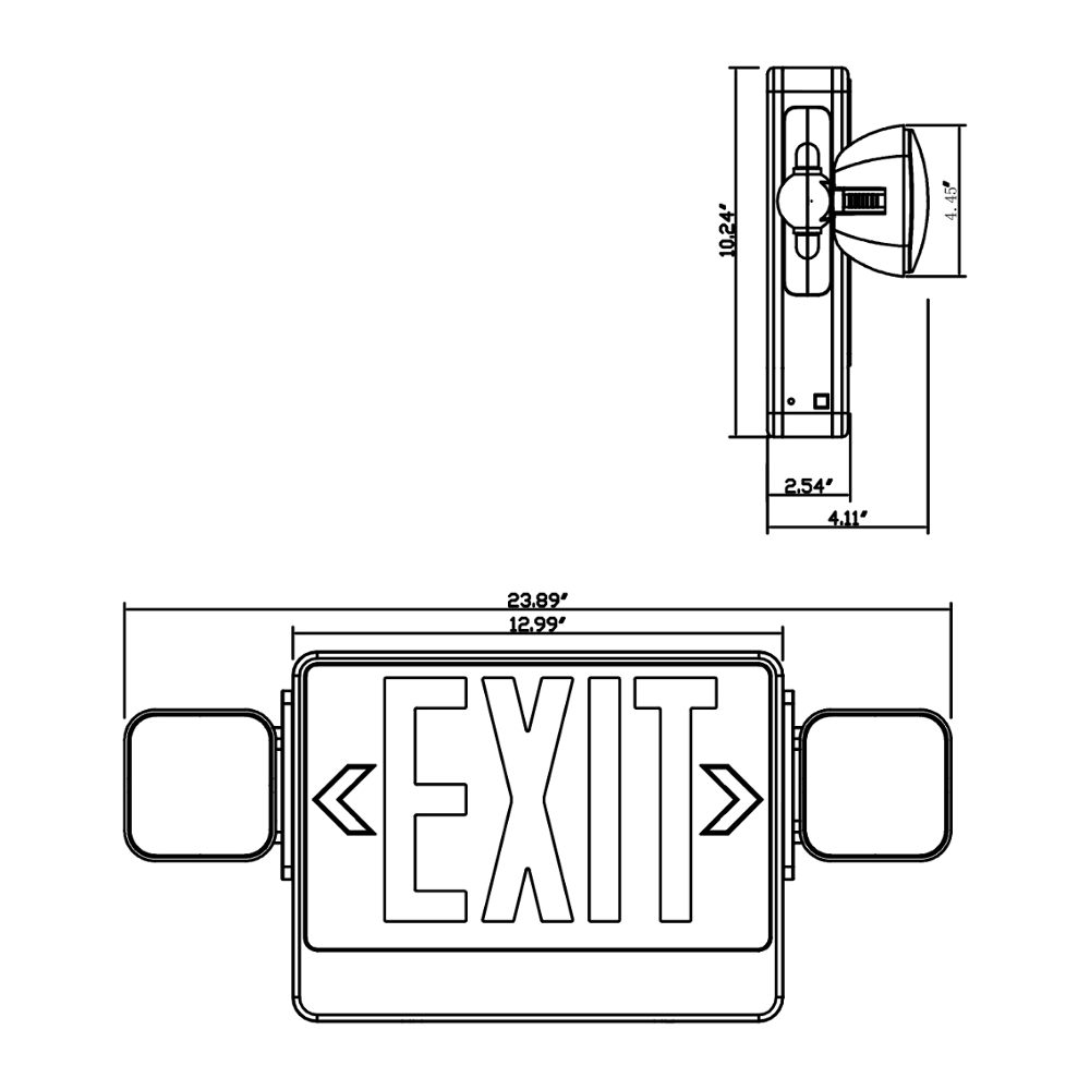 UL-CUI-Listed-Exit-Sign-Red-Emergency-Light-Combo-with-Battery-Back-Up-Wall-Surface-Mounted