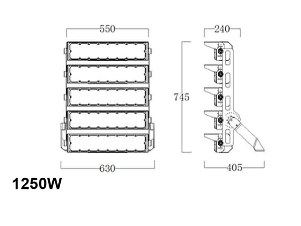 1250W Sport Field lighting Factory 130lm/W IP67 with ETL DLC listed for Basketball feild