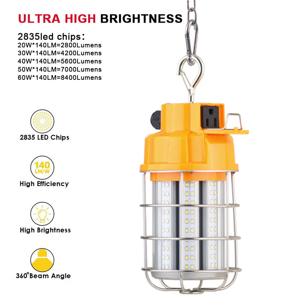 50W Temporary Work Light with Remote 6500lm IP65 For Industrial Lighting