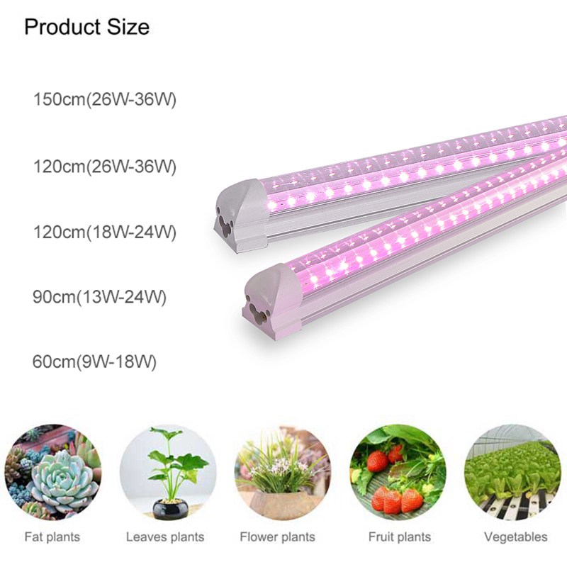 36W T8 Grow Light IP40 AC85-265V with Double-rows Full spectrum