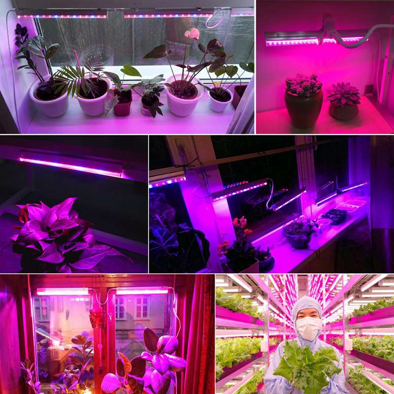 36W T8 LED Grow Bulbs IP40 Double-rows with AC85-265V