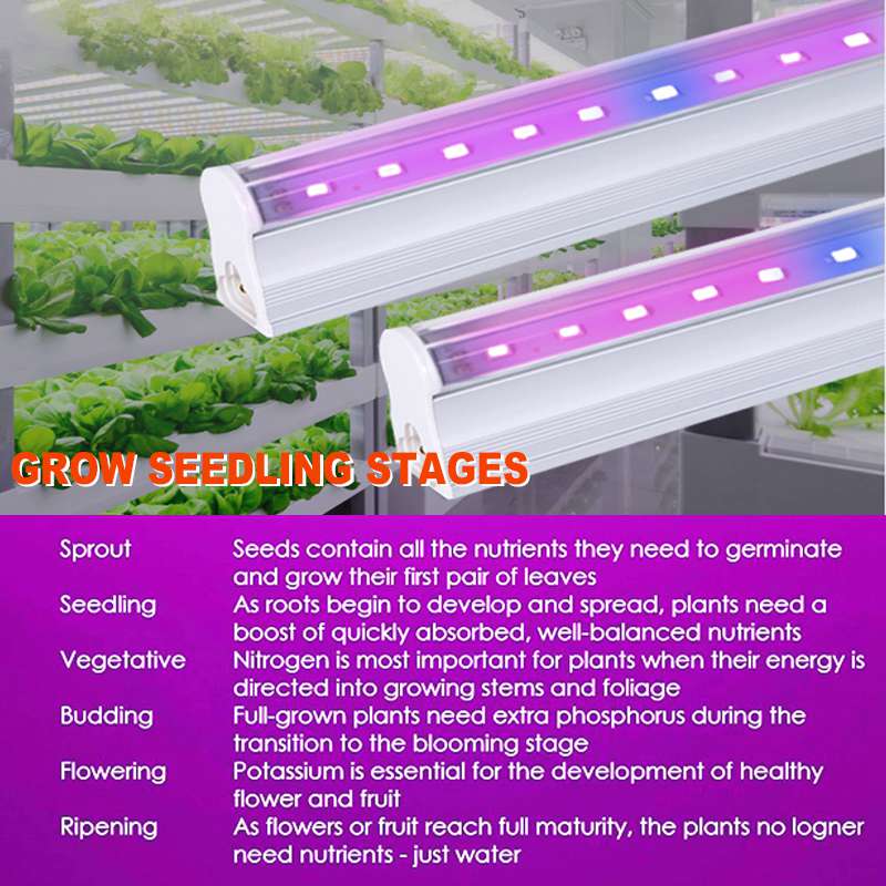 T5 LED Grow Light Fixtures 18W IP40 with AC85-265V