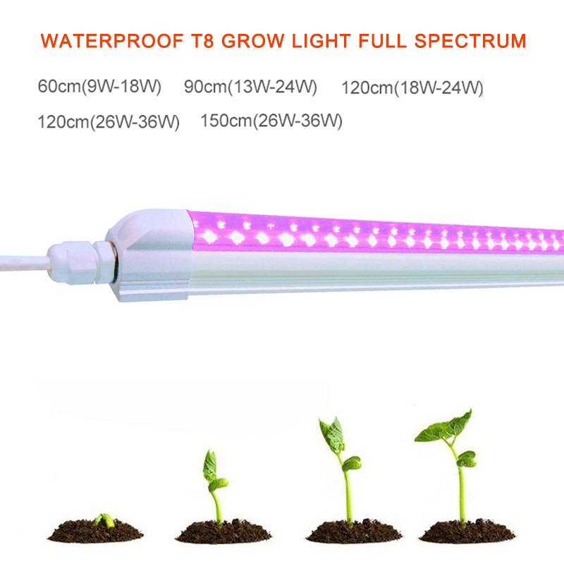 T8 Growth Bulb 48 Inches 18W IP65 Double-rows with AC85-265V