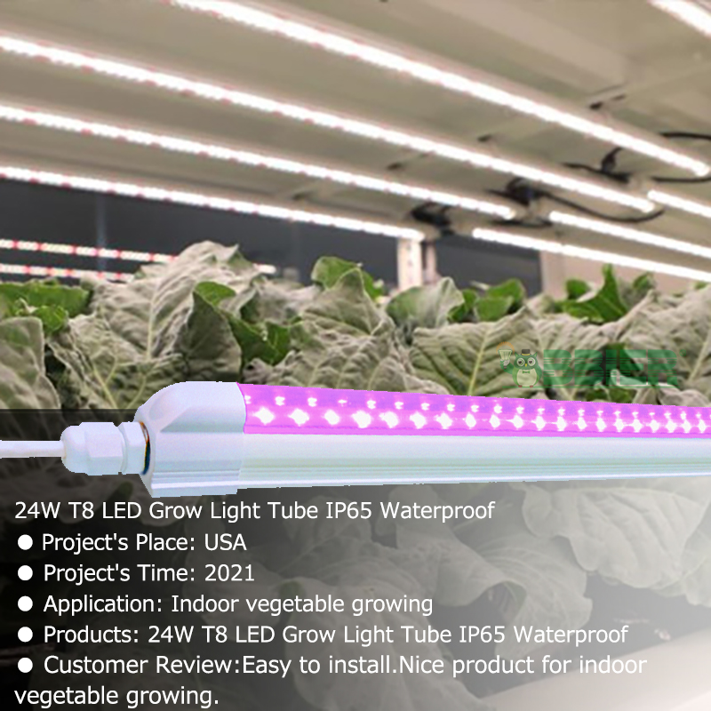24W T8 LED Grow Light Tube IP65 Waterproof BBIER