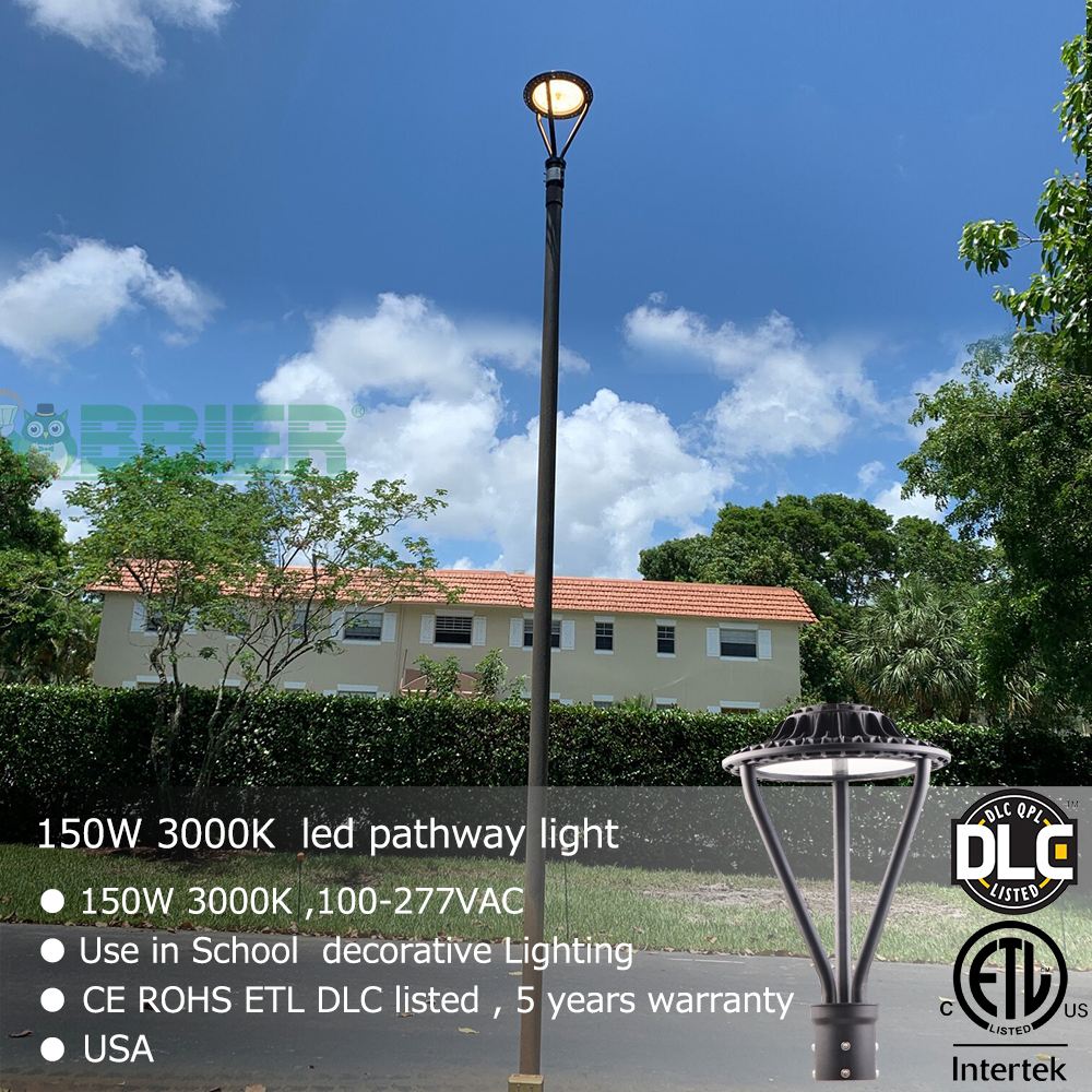ETL DLC 150W LED Pathway Light with 3000K 100-277VAC Led Post Top Area Light Outdoor