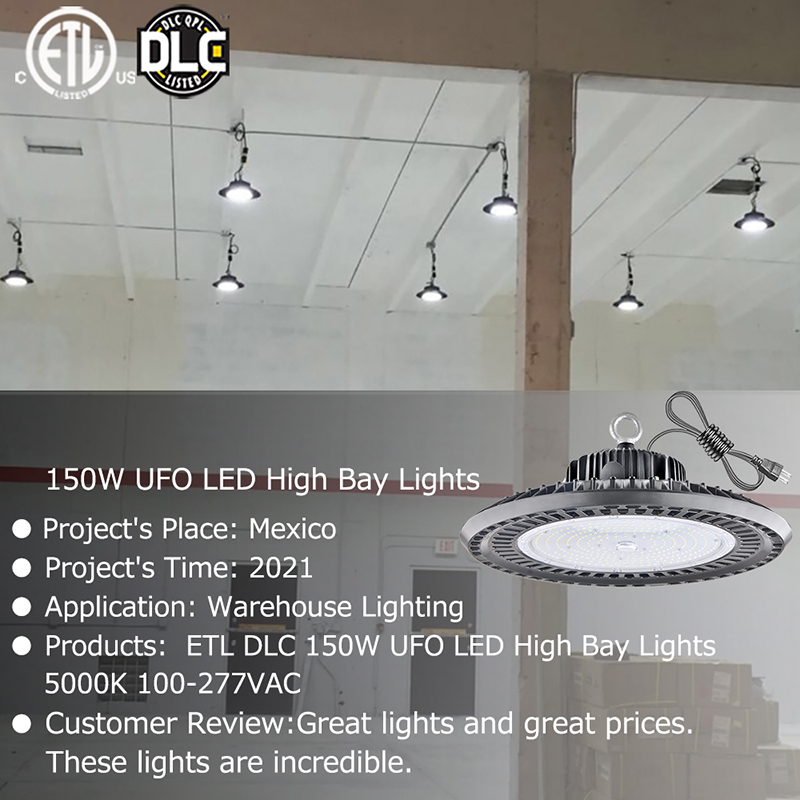 High Bay Etl Dlc Ufo Led Lumières 100W 150W 200W 240W Éclairage