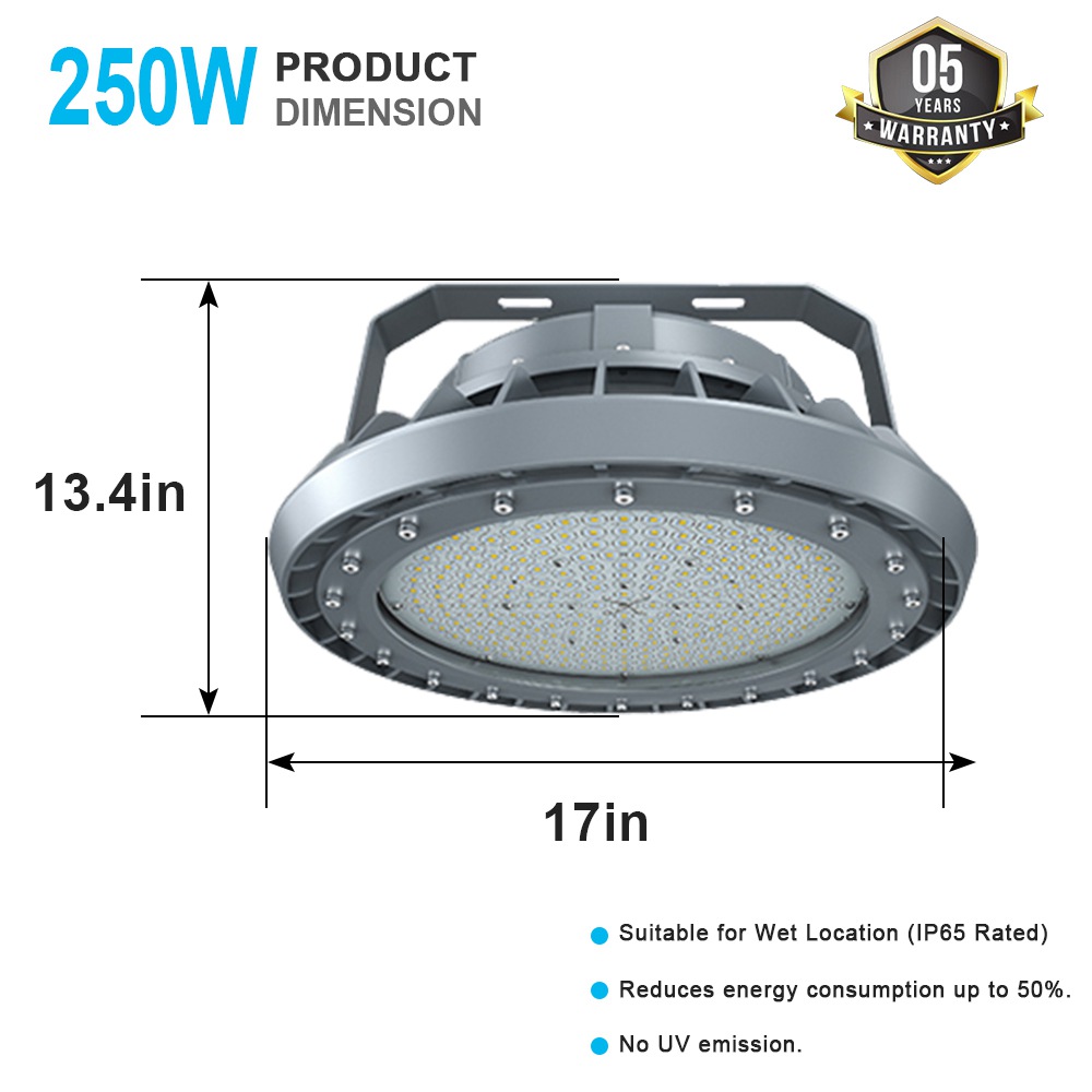 High Bay Explosion Proof LED Light 250W 5000K AC100-277V with UL Listed