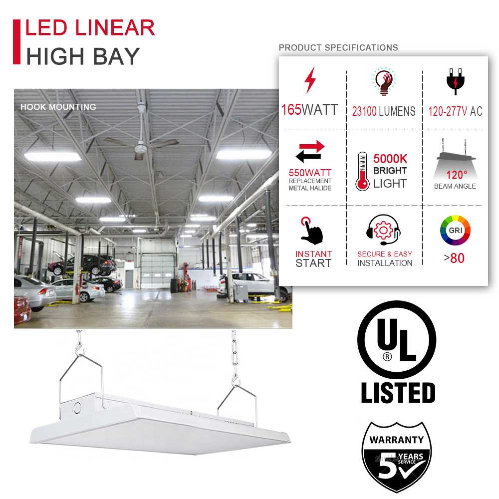 LED Linear 165W in USA Stock 22400lm with ETL DLC Listed
