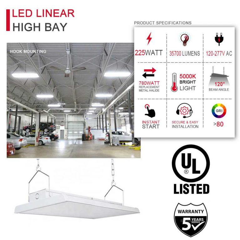 Linear Led High Bays Light 105W 165W 225W 5000K with ETL DLC - BBIER®