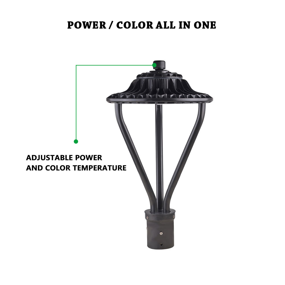 75W 100W 150W Adjustable LED Post Top Area Light in One Light AC100-277V IP67 with DLC Listed