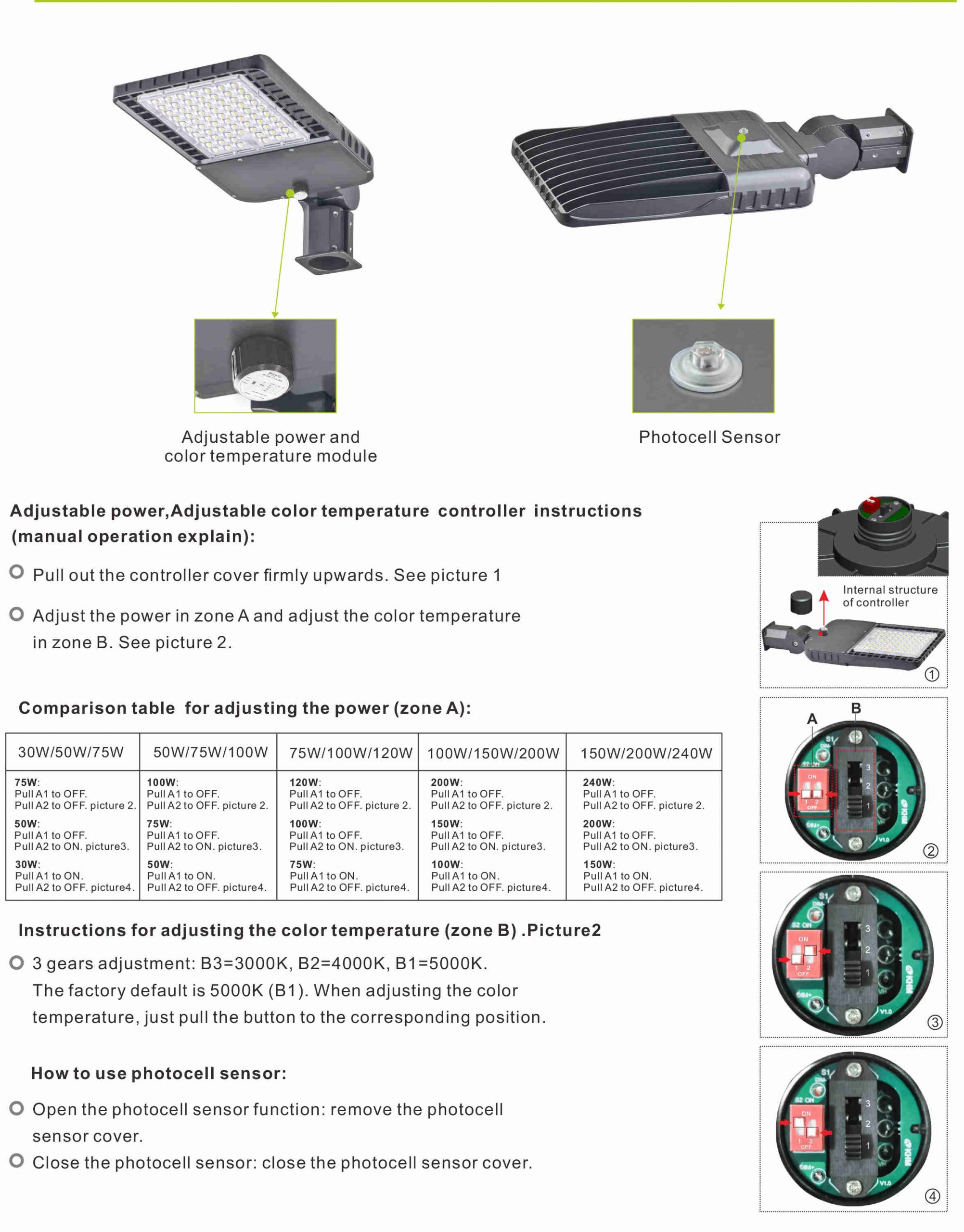 LED Shoebox Light 300W Adjustable IP65 with ETL DLC Listed