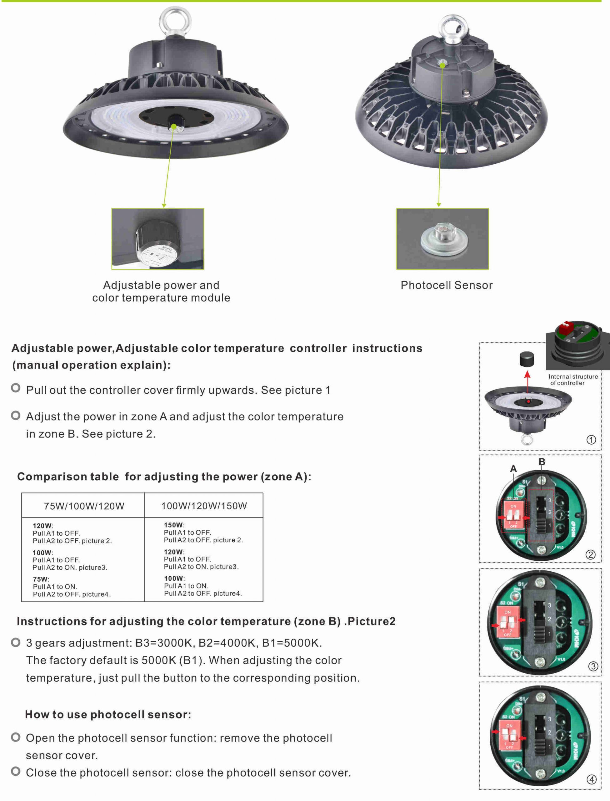 UFO High Bay LED Adjustable 100W 120W 150W IP67 with 100-277VAC
