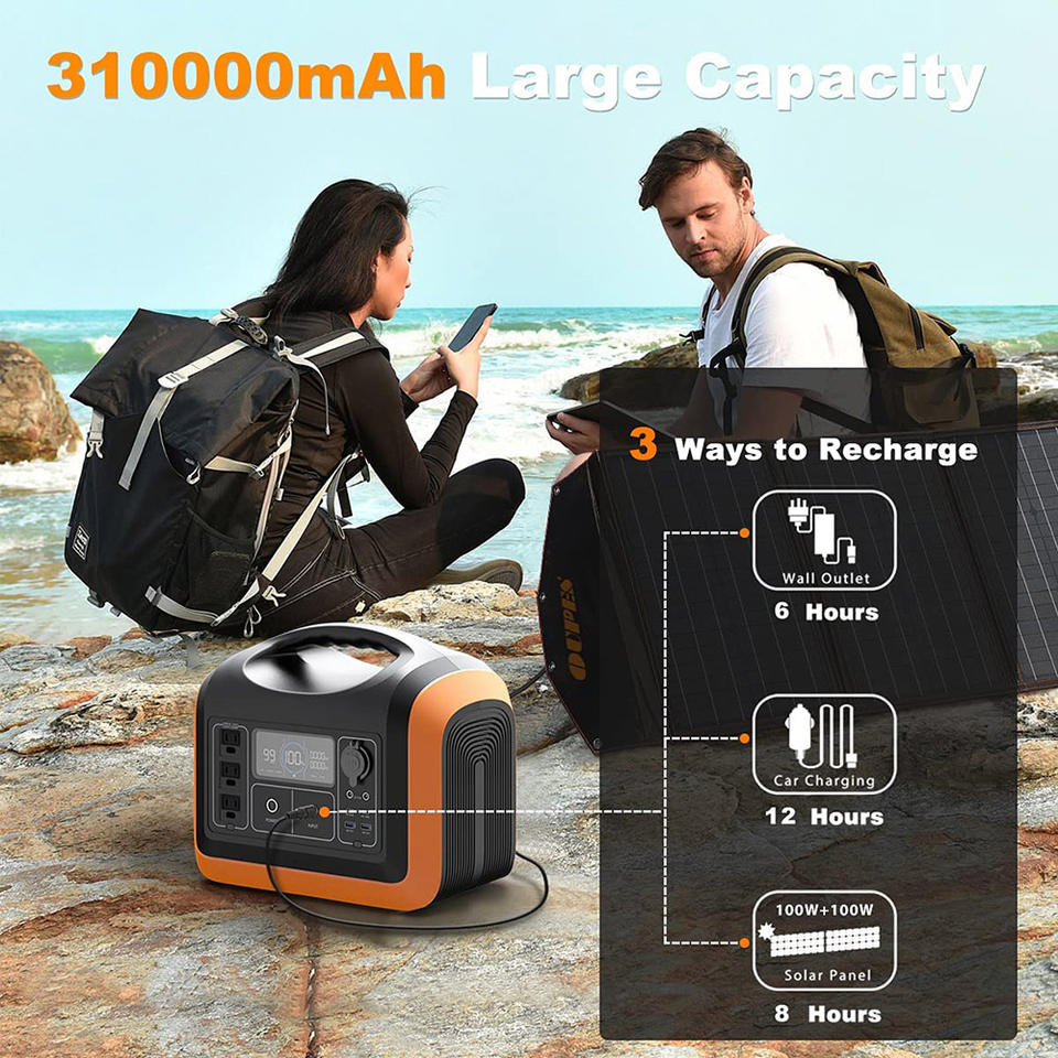 2022 New Arrival 992Wh 1200W Emergency Generator Camping Outdoor Solar Portable Power Station