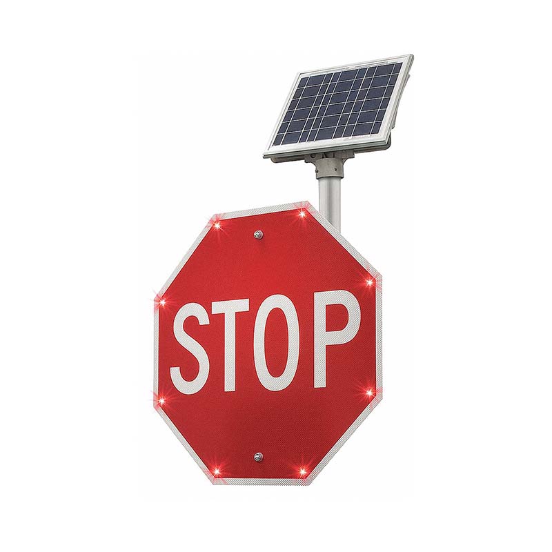 Solar Powered Stop Sign 13W 24 in x 24 in Nominal Sign Size Aluminum