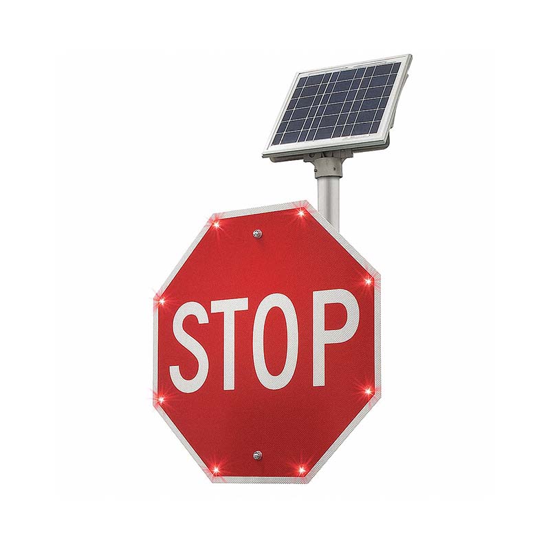 Solar Powered Stop Sign 13W 24 in x 24 in Nominal Sign Size Aluminum