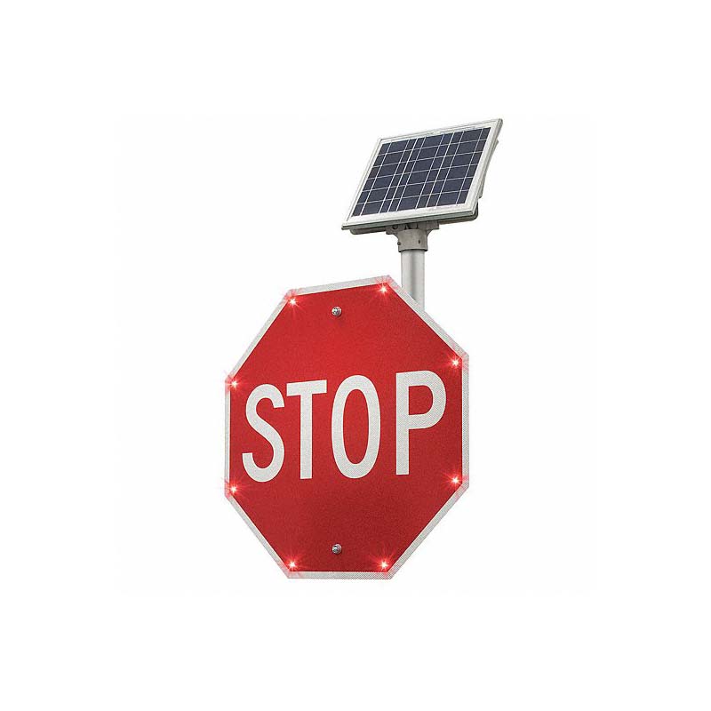 Solar Powered Stop Sign 13W 24 in x 24 in Nominal Sign Size Aluminum