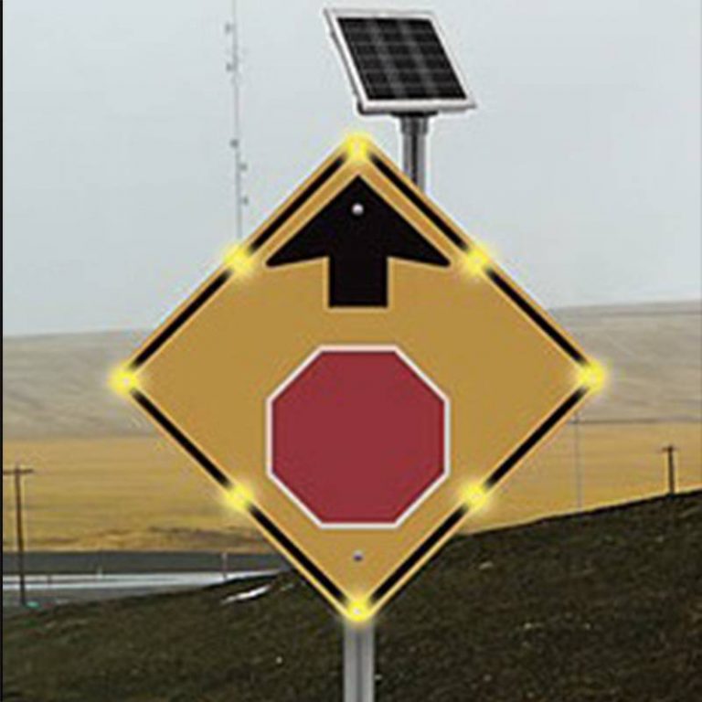 Solar Stop Sign Flasher 36W Solar Powered Flashing LED Stop Ahead Sign ...