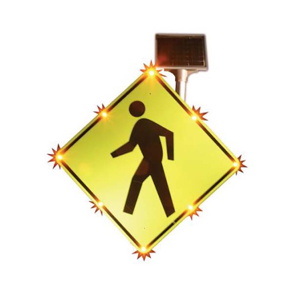 Solar Stop Sign Lights 30″ H x 30″ W LED Flashing Pedestrian Crossing Sign