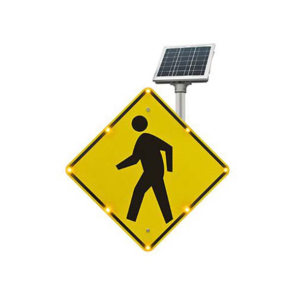 Solar Stop Sign Lights 30″ H x 30″ W LED Flashing Pedestrian Crossing Sign