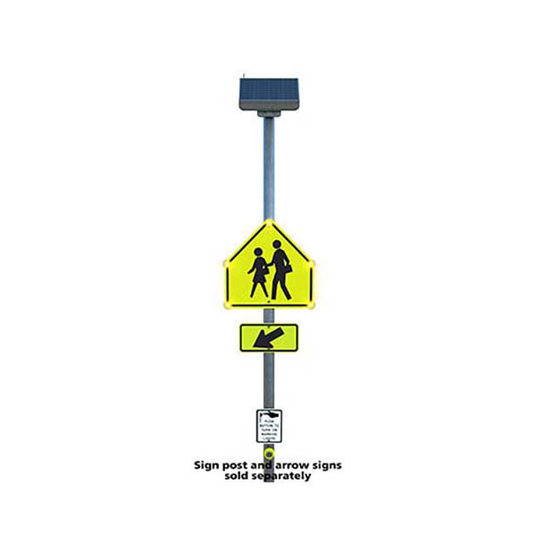 Solar Stop Sign Lights 30″ H x 30″ W LED Flashing Pedestrian Crossing Sign