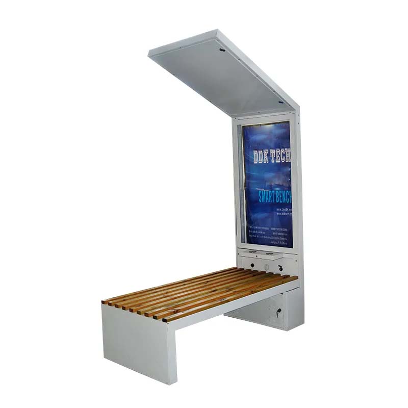 Solar Powered Charging Benches 100W LED lighting Box Advertising Bench