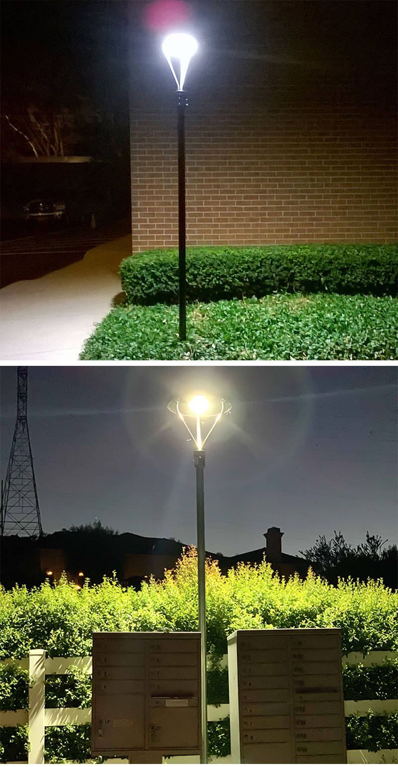 solar post top light pathway installation