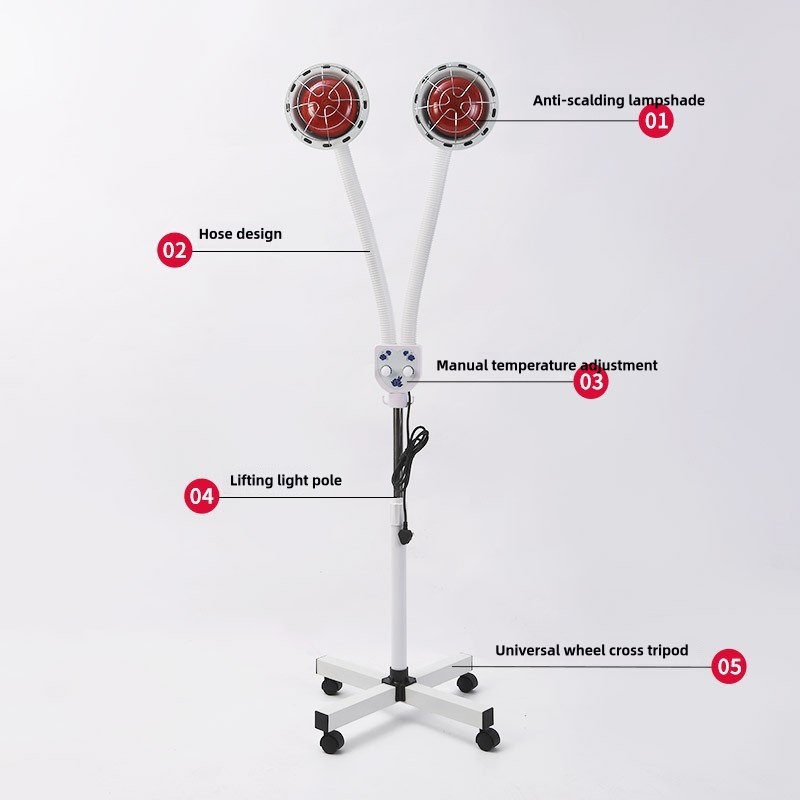 Double Head Infrared Lamp Light Therapy Adjustable  Angle 360 Degrees