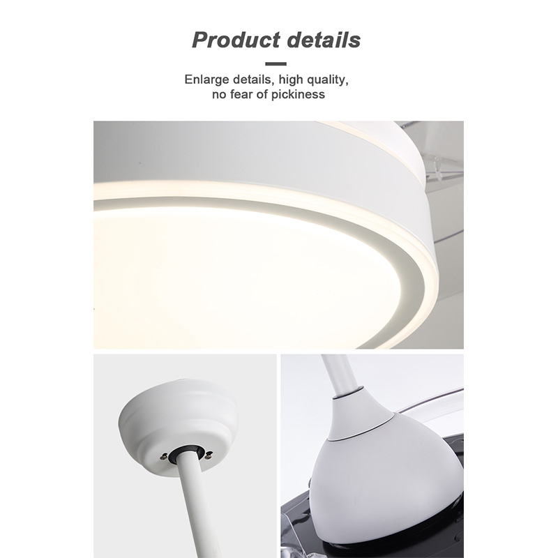 42 Inch APP Control Smart Invisible Fan Light Ventilador De Techo RGB Color Dimmable Modern Retractable Ceiling Fan With Light