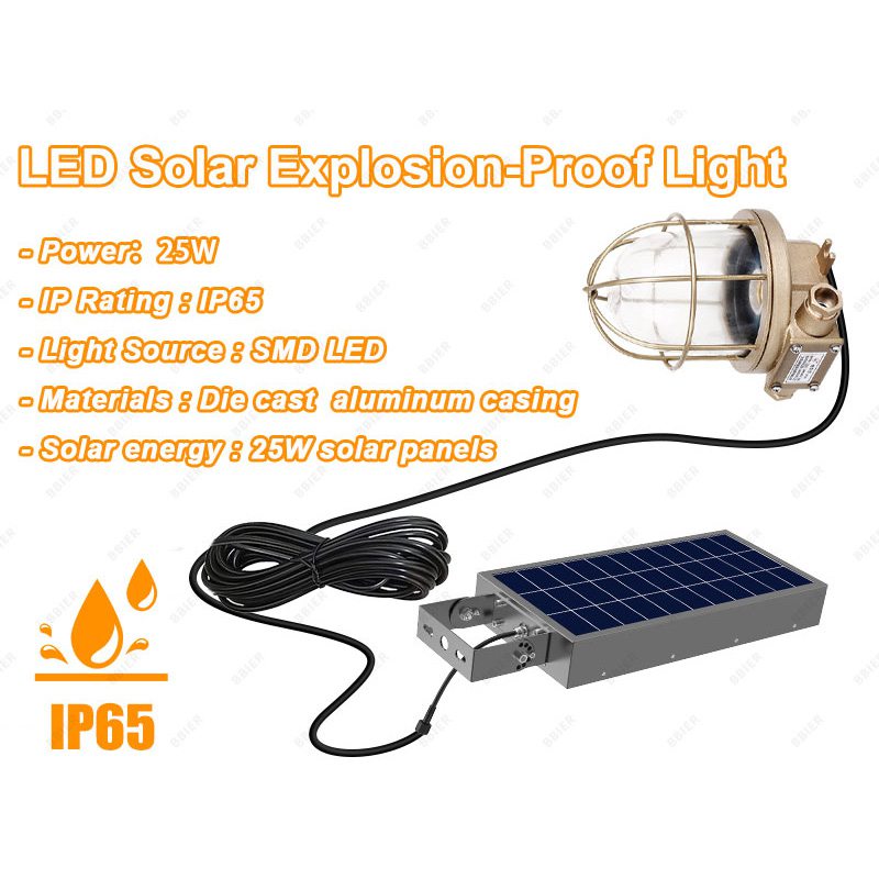 Led Lighting Solar Powered Panel  and Explosion-proof 25W IP65