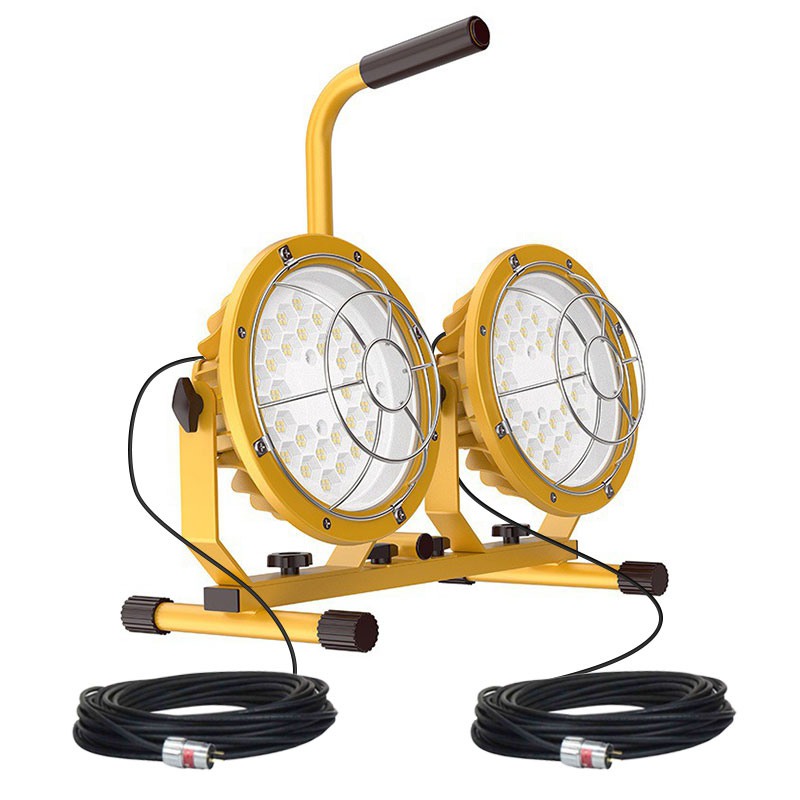 Tripod Floor light Handle two round lights yellow 100W