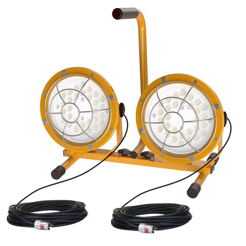 Tripod Floor light Handle two round lights yellow 100W