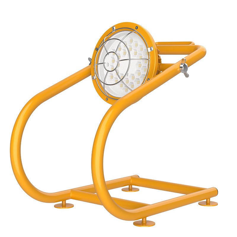 U-shaped Bracket Round Light Yellow Temporary Work Lights