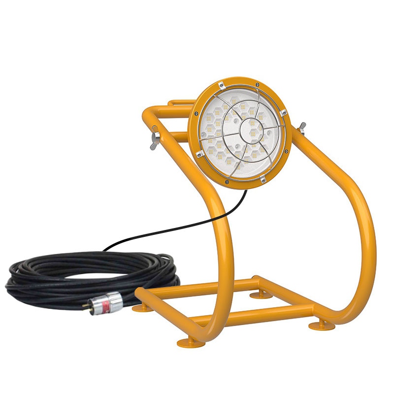 U-shaped Bracket Round Light Yellow Temporary Work Lights