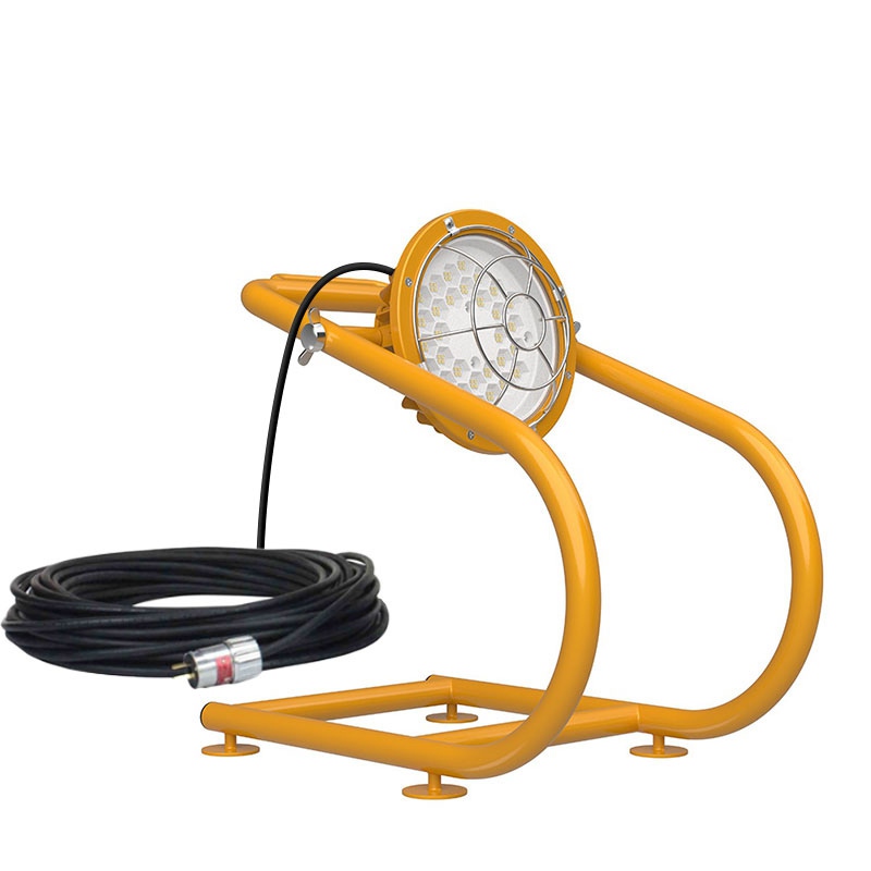 U-shaped Bracket Round Light Yellow Temporary Work Lights